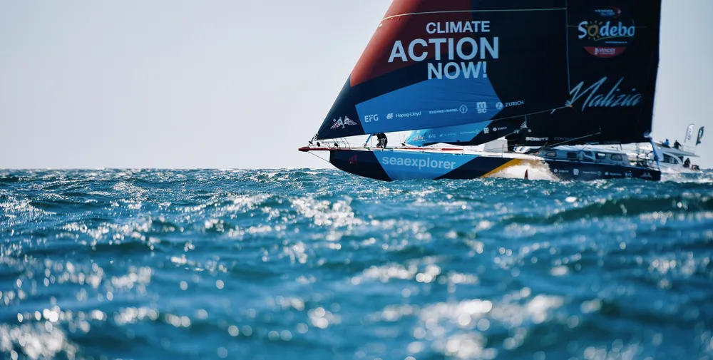 Arrival of Boris Herrmann in Les Sables d'Olonne